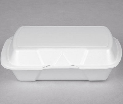 6X9 MED HOAGIE WHITE FOAM HINGED CONT